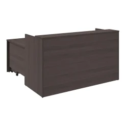 Bush Business Furniture Arrive 72"W L Shaped Reception Desk with Shelf and Mobile File Cabinet, Storm Gray (ARV007SG)