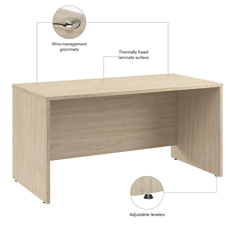 Bush Business Furniture Arrive 60"W Office Desk, Natural Elm (ARD260NE-Z)