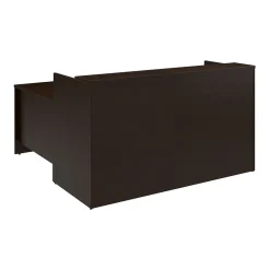 Bush Business Furniture Arrive 72"W L Shaped Reception Desk with Shelf, Mocha Cherry (ARV006MR)
