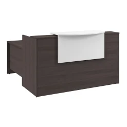 Bush Business Furniture Arrive 72"W L Shaped Reception Desk with Counter, Storm Gray (ARV009SG)