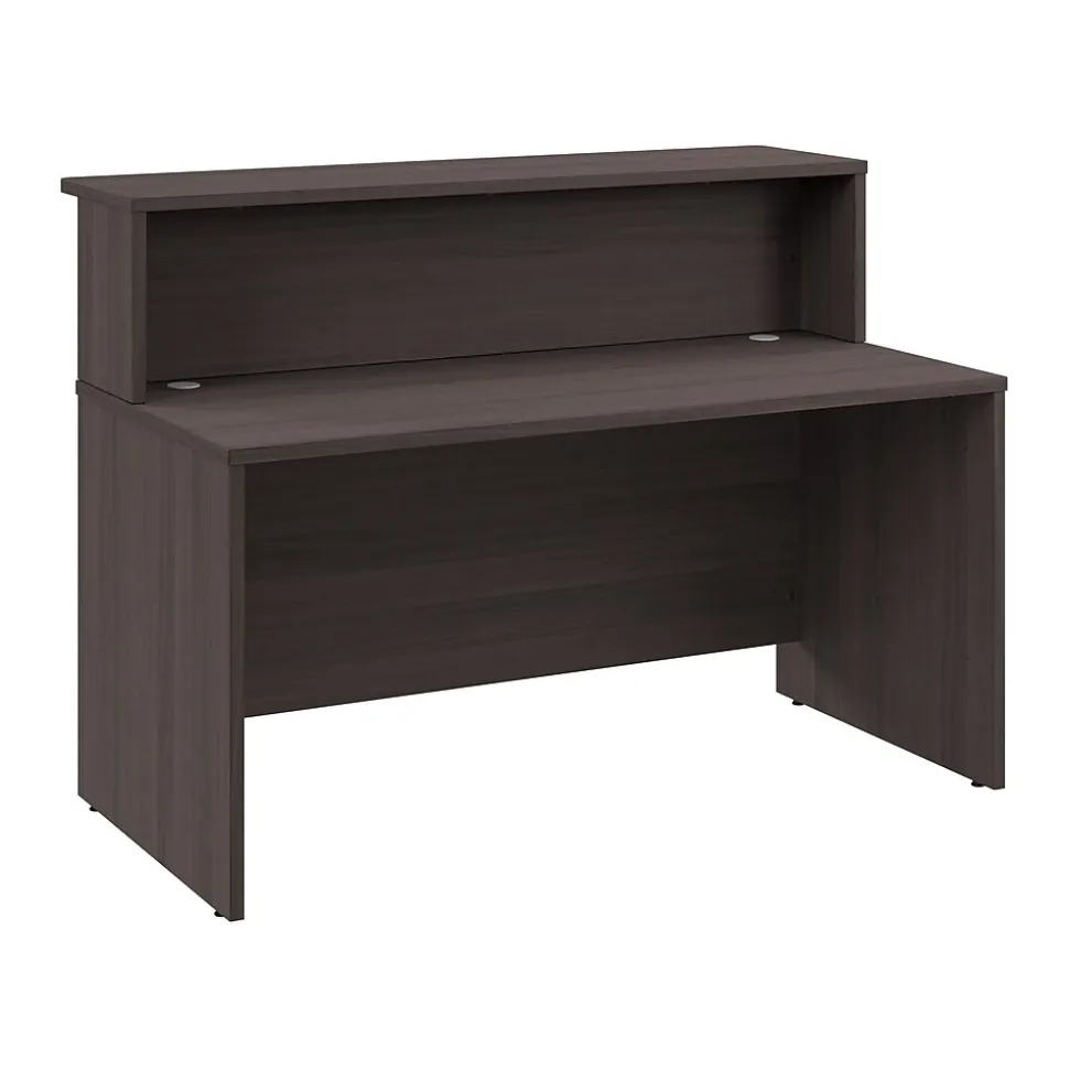 Bush Business Furniture Arrive 60"W Reception Desk with Shelf, Storm Gray (ARV001SG)