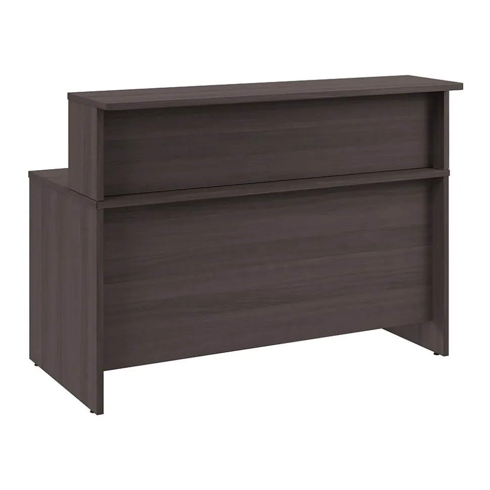 Bush Business Furniture Arrive 60"W Reception Desk with Shelf, Storm Gray (ARV001SG)