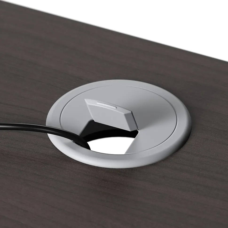 Bush Business Furniture Arrive 60"W Reception Desk with Shelf, Storm Gray (ARV001SG)