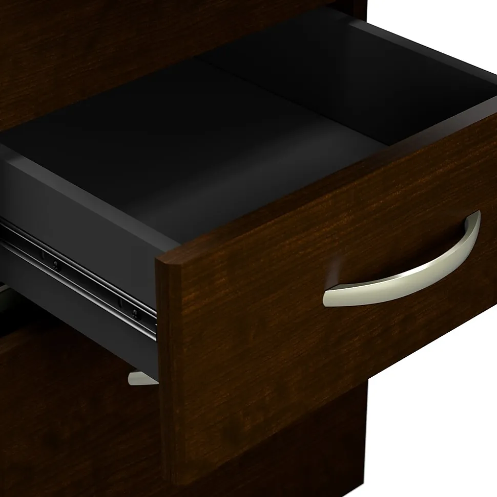 Bush Business Furniture Arrive 60"W Reception Desk with Shelf and Mobile File Cabinet, Mocha Cherry (ARV002MR)