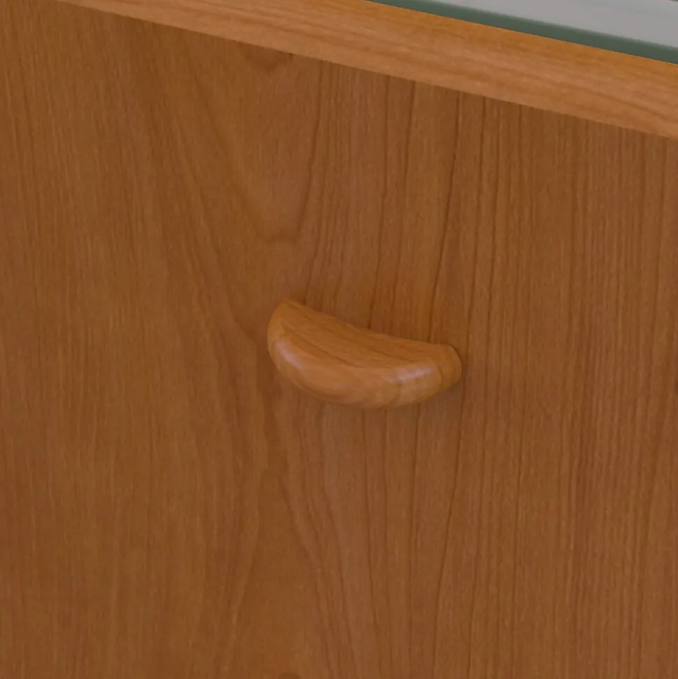 Bush Business Furniture Cubix 84"W Corner Desk with Mobile File Cabinet, Natural Cherry/Slate (SRA041NCSU)