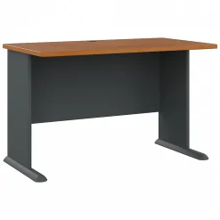 Bush Business Furniture Cubix 48"W Desk, Natural Cherry/Slate (WC57448)