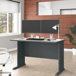 Bush Business Furniture Cubix 48"W Desk, Slate/White Spectrum (WC8448A)