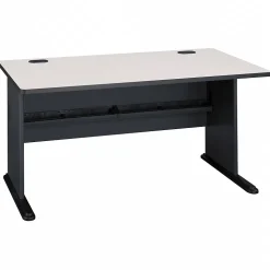 Bush Business Furniture Cubix 60"W Desk, Slate/White Spectrum (WC8460A)