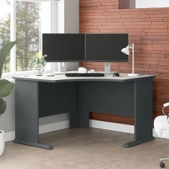 Bush Business Furniture Cubix 48"W Corner Desk, Slate/White Spectrum (WC8427A)
