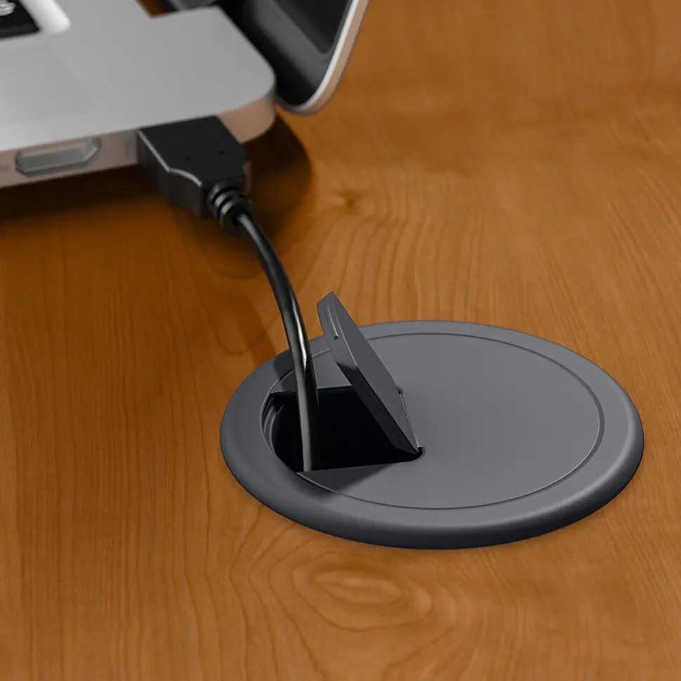 Bush Business Furniture Cubix 48"W Corner Desk with Return and Mobile File Cabinet, Natural Cherry/Slate (SRA005NCSU)