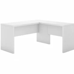 Bush Business Furniture Echo 60"W L Shaped Desk, Pure White (ECH026PW)