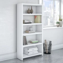 Bush Business Furniture Echo 5 Shelf Bookcase, Pure White (KI60104-03)