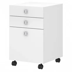 Bush Business Furniture Echo 3 Drawer Mobile File Cabinet, Pure White (KI60101-03)