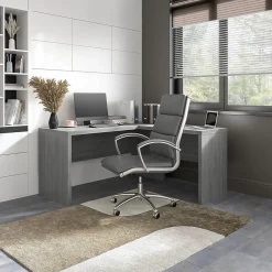 Bush Business Furniture Echo 60"W L Shaped Desk, Modern Gray (ECH026MG)
