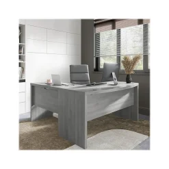 Bush Business Furniture Echo 60"W L Shaped Bow Front Desk, Modern Gray (ECH025MG)
