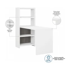 Bush Business Furniture Echo 56W Bookcase Desk, Pure White/Modern Gray (KI60507-03)