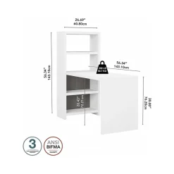 Bush Business Furniture Echo 56W Bookcase Desk, Pure White/Modern Gray (KI60507-03)