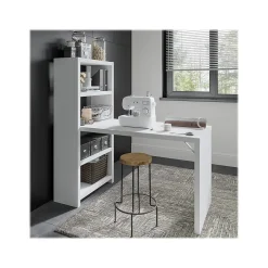 Bush Business Furniture Echo 56W Bookcase Desk, Pure White/Modern Gray (KI60507-03)