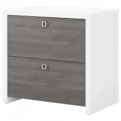 Bush Business Furniture Echo 2 Drawer Lateral File Cabinet, Pure White/Modern Gray (KI60502-03)