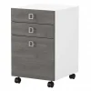 Bush Business Furniture Echo 3 Drawer Mobile File Cabinet, Pure White/Modern Gray (KI60501-03)