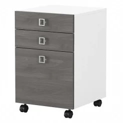 Bush Business Furniture Echo 3 Drawer Mobile File Cabinet, Pure White/Modern Gray (KI60501-03)