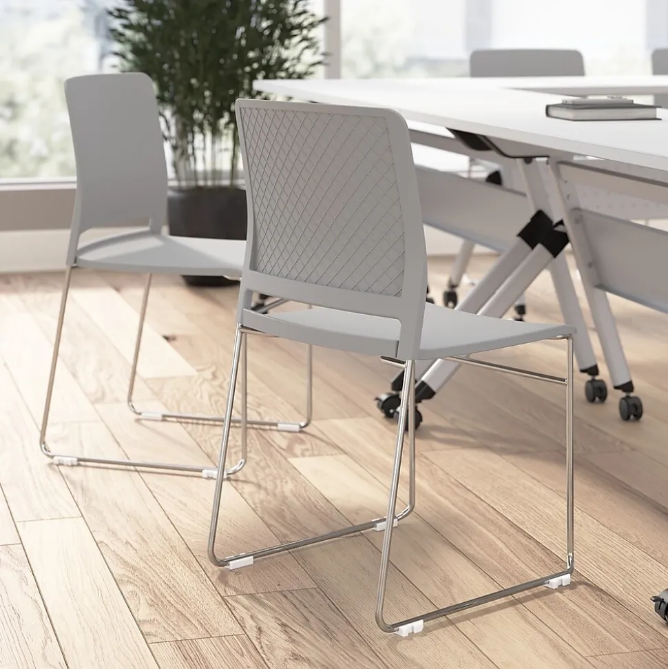 Bush Business Furniture Envision Stackable Chairs, Gray, 2/Set (CH4003LGP-03)