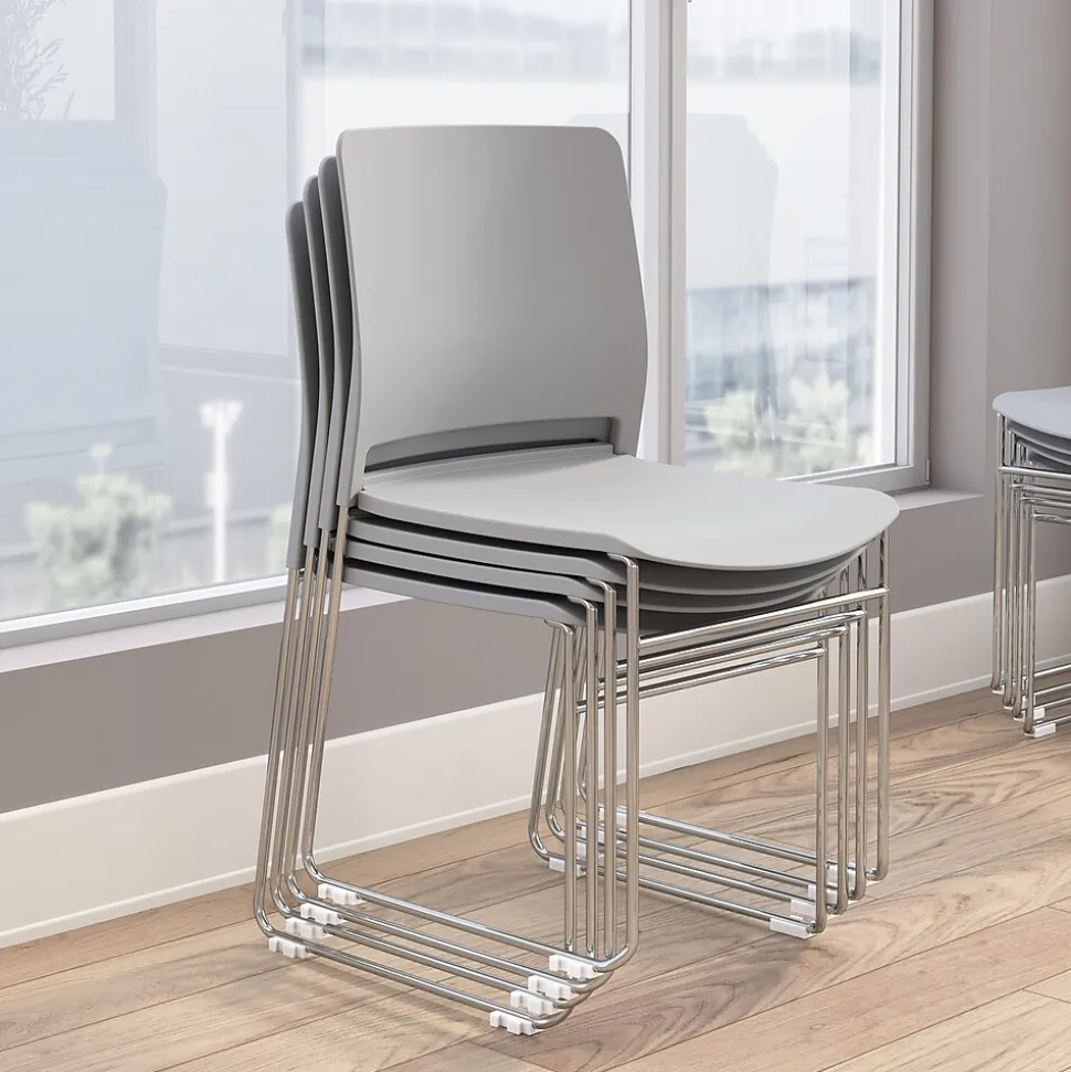 Bush Business Furniture Envision Stackable Chairs, Gray, 2/Set (CH4003LGP-03)