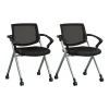 Bush Business Furniture Envision Mesh Folding Chairs with Arms, Black, 2/Set (CH4001BLF-03)