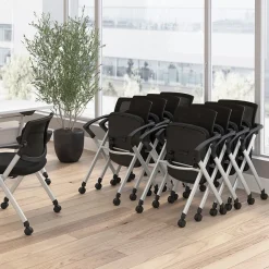 Bush Business Furniture Envision Mesh Folding Chairs with Arms, Black, 2/Set (CH4001BLF-03)