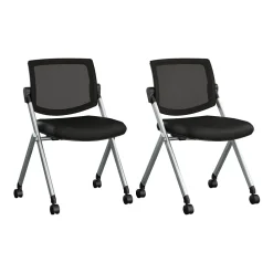 Bush Business Furniture Envision Mesh Folding Chairs, Black, 2/Set (CH4002BLF-03)