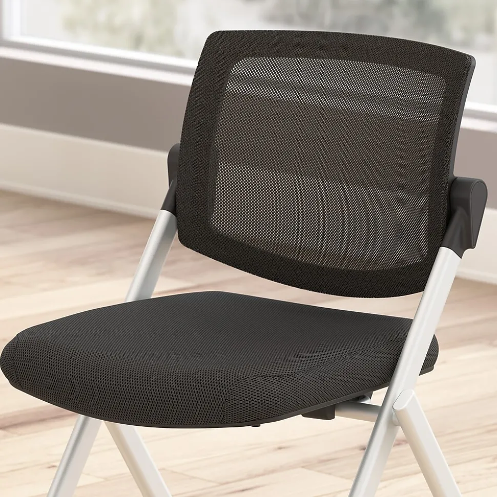 Bush Business Furniture Envision Mesh Folding Chairs, Black, 2/Set (CH4002BLF-03)