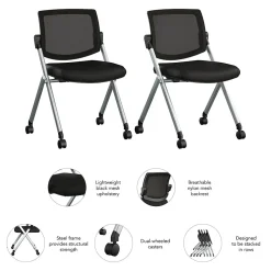 Bush Business Furniture Envision Mesh Folding Chairs, Black, 2/Set (CH4002BLF-03)