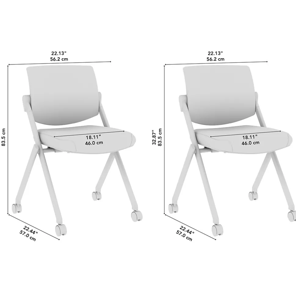 Bush Business Furniture Envision Mesh Folding Chairs, Black, 2/Set (CH4002BLF-03)