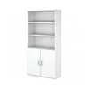 Bush Business Furniture Easy Office 72.79" 5-Shelf Bookcase with Doors, White Laminated Wood (EO106WH)