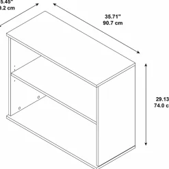 Bush Business Furniture 29.31"H 2-Shelf Bookcase with Adjustable Shelf, Hansen Cherry Laminated Wood (BK3036HC)