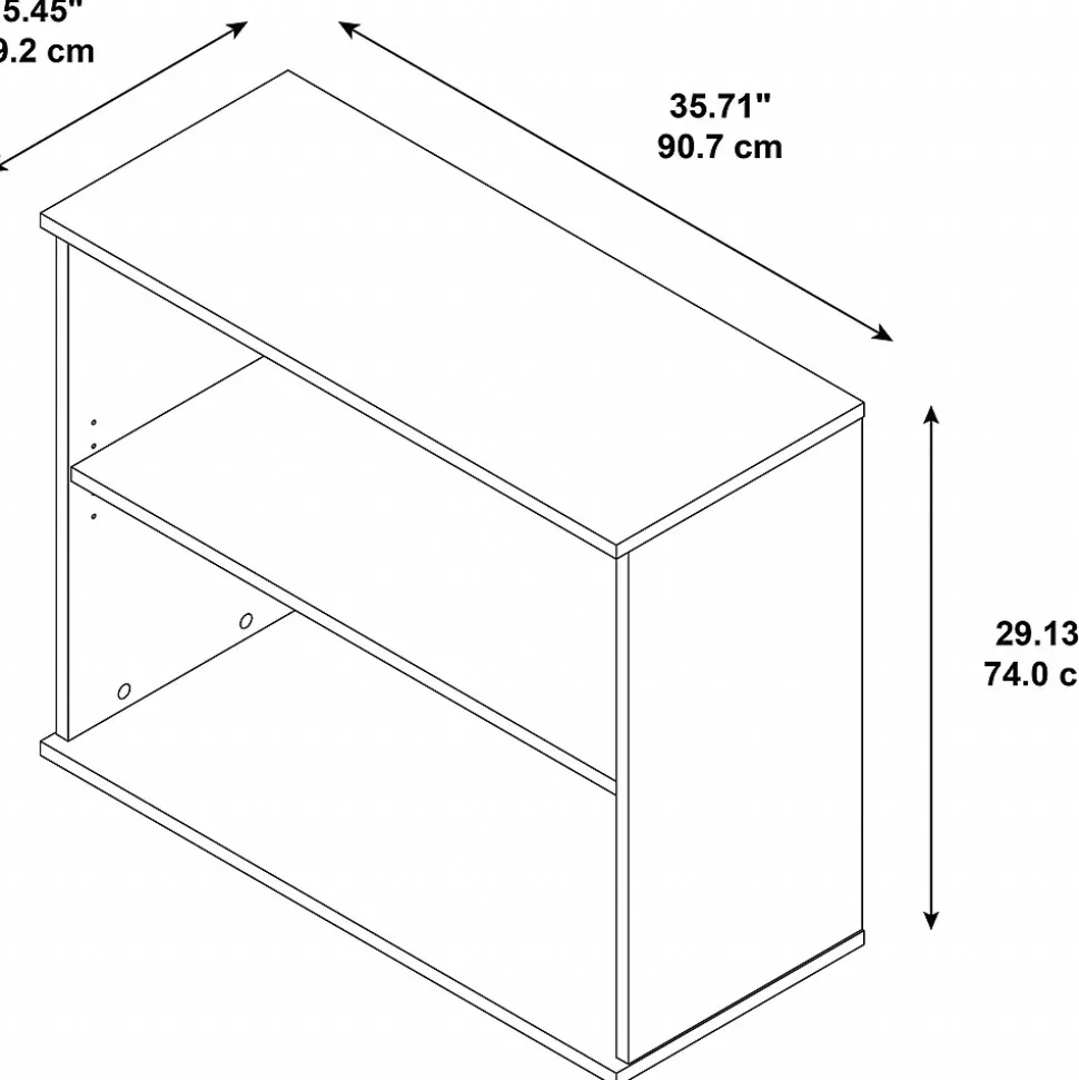 Bush Business Furniture 29.31"H 2-Shelf Bookcase with Adjustable Shelf, Hansen Cherry Laminated Wood (BK3036HC)
