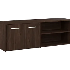 Bush Business Furniture Hybrid 21" Low Storage Cabinet with Doors and Shelves, Black Walnut (HYS160BW-Z)