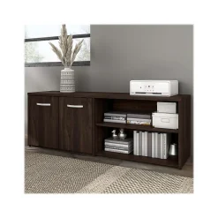 Bush Business Furniture Hybrid 21" Low Storage Cabinet with Doors and Shelves, Black Walnut (HYS160BW-Z)