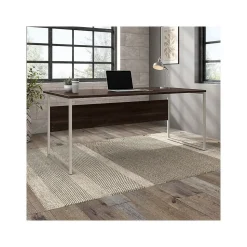 Bush Business Furniture Hybrid 72"W Computer Table Desk with Metal Legs, Black Walnut (HYD172BW)