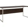 Bush Business Furniture Hybrid 72"W Computer Table Desk with Metal Legs, Black Walnut (HYD272BW)