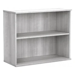 Bush Business Furniture Hybrid 29"H 2-Shelf Bookcase with Adjustable Shelf, Platinum Gray Laminated Wood (HY3036PG-Z)
