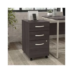 Bush Business Furniture Hybrid 3-Drawer Mobile Vertical File Cabinet, Letter/Legal Size, Lockable, Storm Gray (HYF216SGSU-Z)
