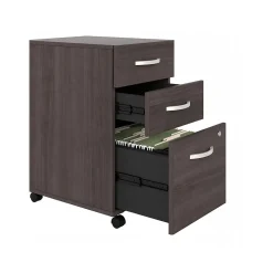 Bush Business Furniture Hybrid 3-Drawer Mobile Vertical File Cabinet, Letter/Legal Size, Lockable, Storm Gray (HYF216SGSU-Z)