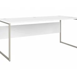 Bush Business Furniture Hybrid 72"W Computer Table Desk with Metal Legs, White (HYD373WH)