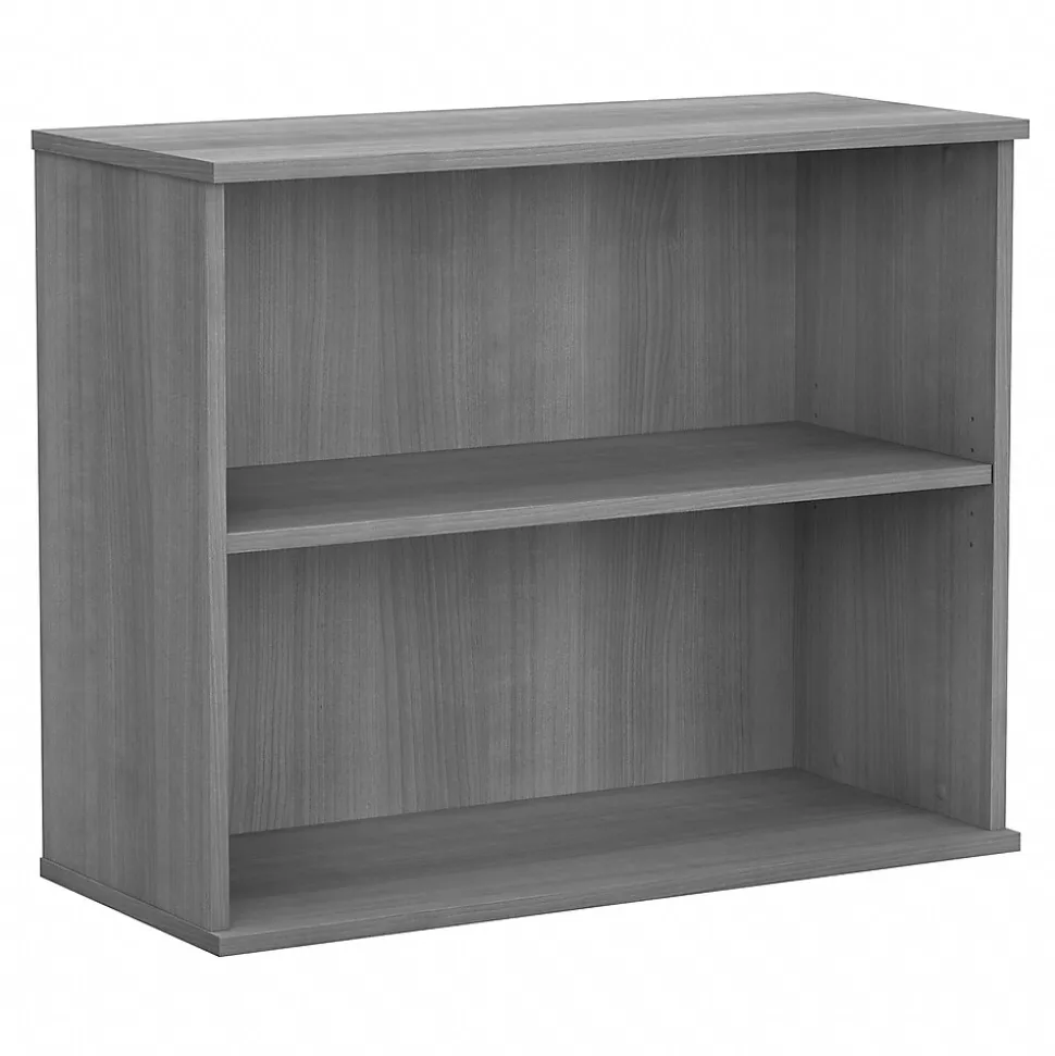 Bush Business Furniture 29"H 2-Shelf Bookcase with Adjustable Shelf, Platinum Gray (BK3036PG)