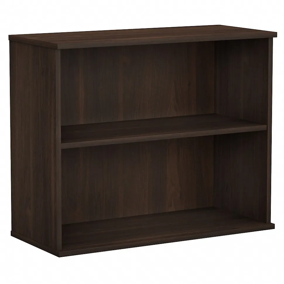 Bush Business Furniture 29"H 2-Shelf Bookcase with Adjustable Shelf, Black Walnut (BK3036BW)