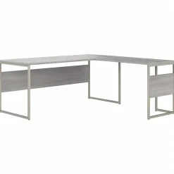 Bush Business Furniture Hybrid 72"W L Shaped Table Desk with Metal Legs, Platinum Gray (HYB026PG)