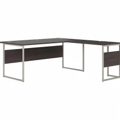 Bush Business Furniture Hybrid 72"W L Shaped Table Desk with Metal Legs, Storm Gray (HYB025SG)