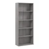 Bush Business Furniture Hustle Tall 5 Shelf Bookcase, Platinum Gray (HUB230PG)