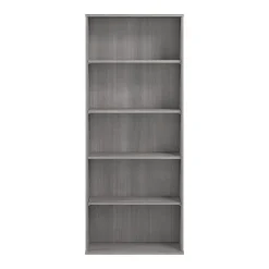 Bush Business Furniture Hustle Tall 5 Shelf Bookcase, Platinum Gray (HUB230PG)